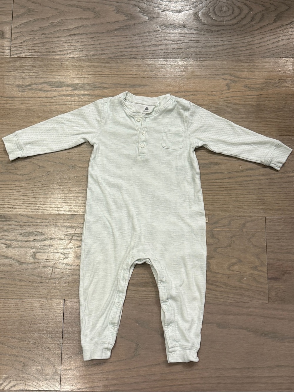 GAP Light Mint Stripe Long-Sleeve Baby One-Piece